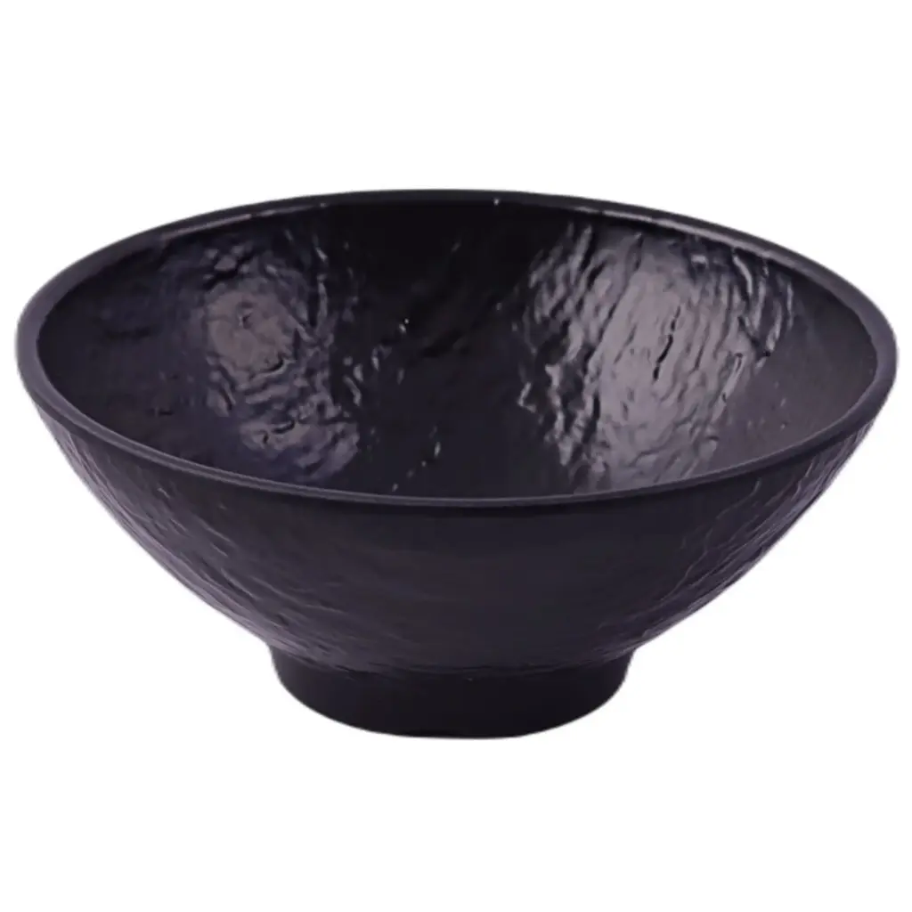 Melamine Round Bowl 5" (Rock Pattern, Black)