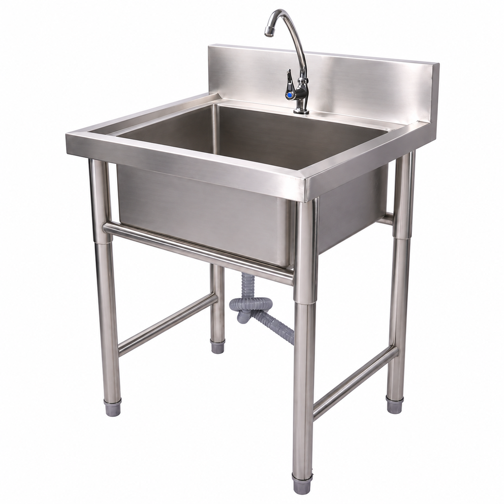 KAIBA Stainless Steel Single Bowl Sink 75x75x85 cm