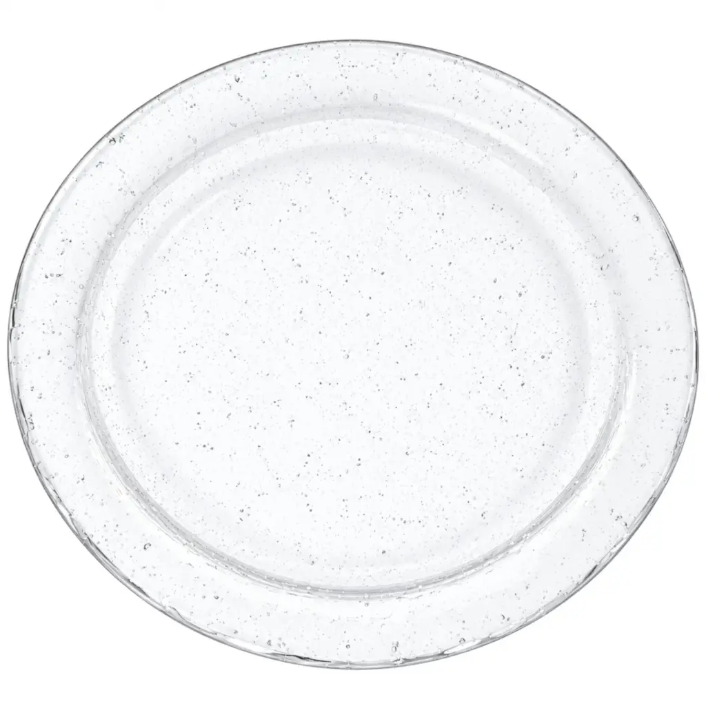 Round Snow Glass Plate 20 cm