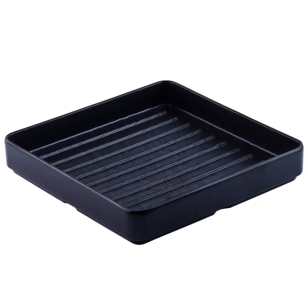 正角肉皿 (黒) 8"