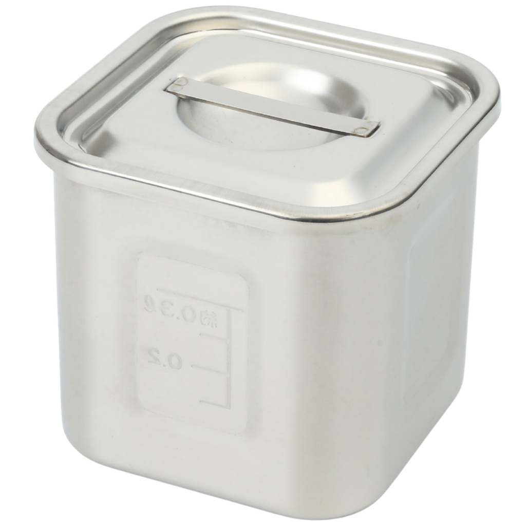 Stainless Steel Square Sauce Pot with Scale 8 cm 460 ml (18-8)