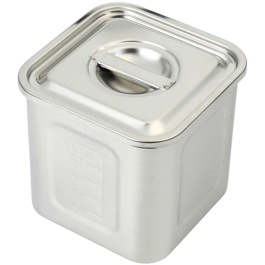 Stainless Steel Square Sauce Pot with Scale 12 cm 1200 ml (18-8)