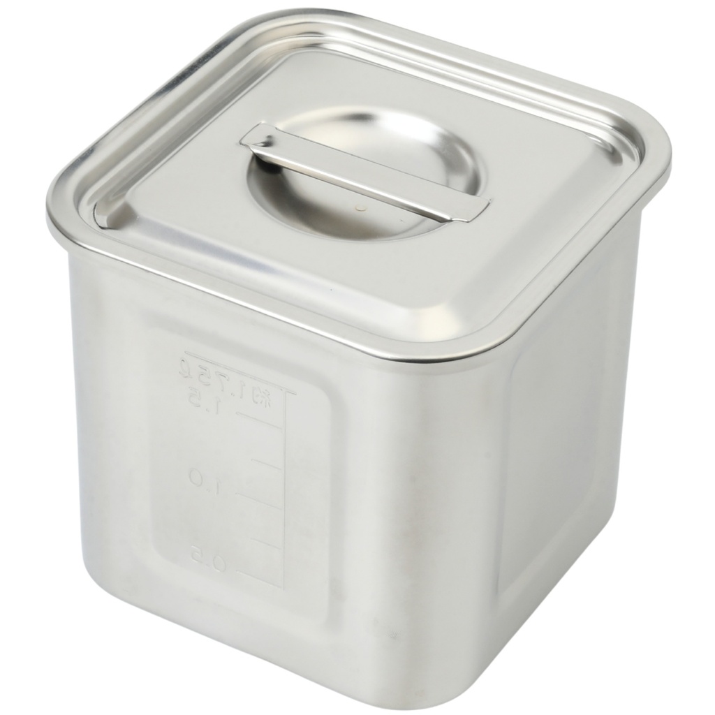 Stainless Steel Square Sauce Pot with Scale 13.5 cm 2300 ml (18-8)