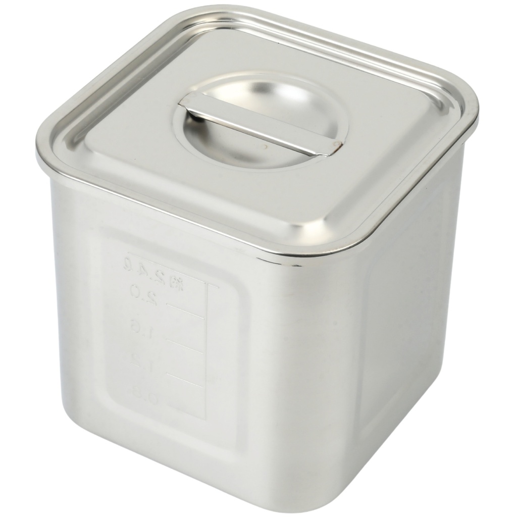 ステンレス 角型ソース入れ 15 cm 3100 ml (18-8,目盛付)