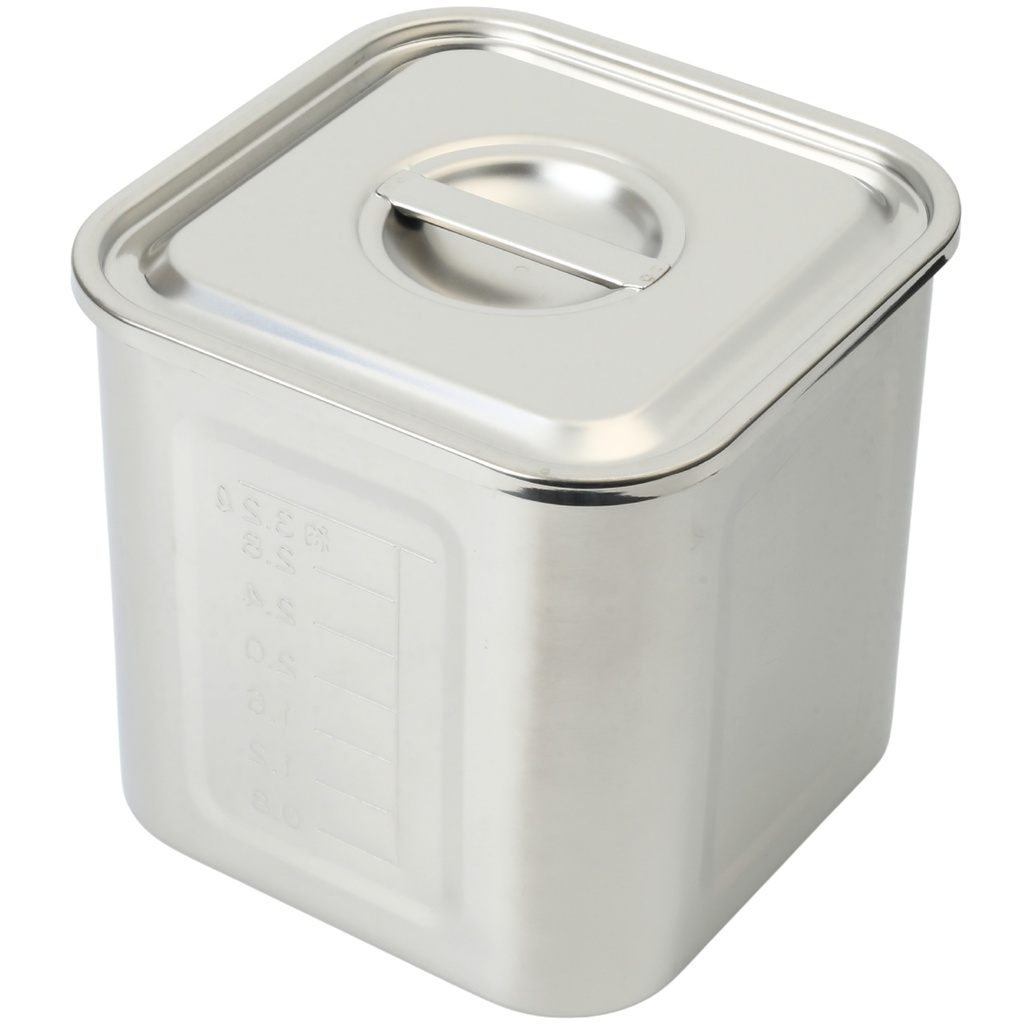 ステンレス 角型ソース入れ 16.5 cm 4200 ml (18-8,目盛付)