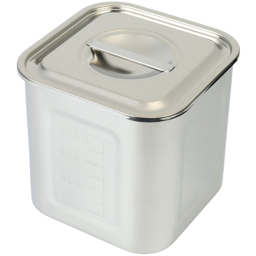 Stainless Steel Square Sauce Pot with Scale 18 cm 5200 ml (18-8)