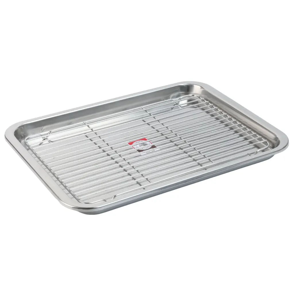 Stainless Steel Tray with Net 16"