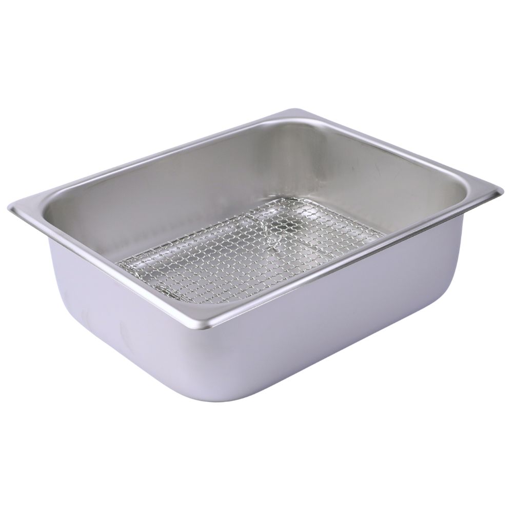 Stainless Steel Draining Tray with Net Set 32.5x26.5x10 cm (18-8)