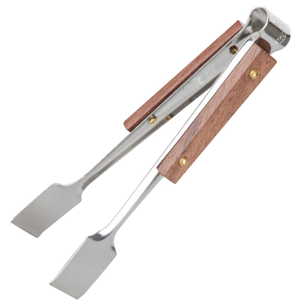 Tongs with Wooden Handle 11 cm (18-8)