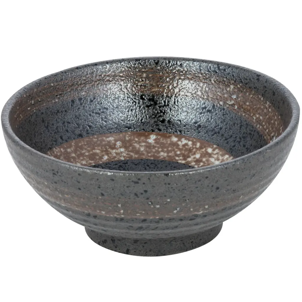 麺鉢 6.5" (黒丸)
