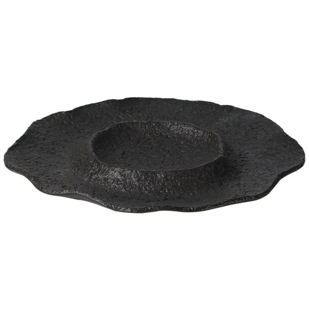 Wavy Edge Plate 12" (Black Stone)