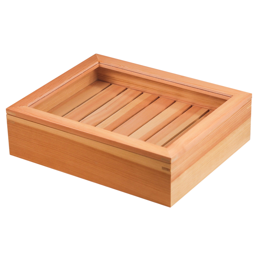 Wooden Neta Box with Clear Lid 35x28x10 cm (Fish Storage)