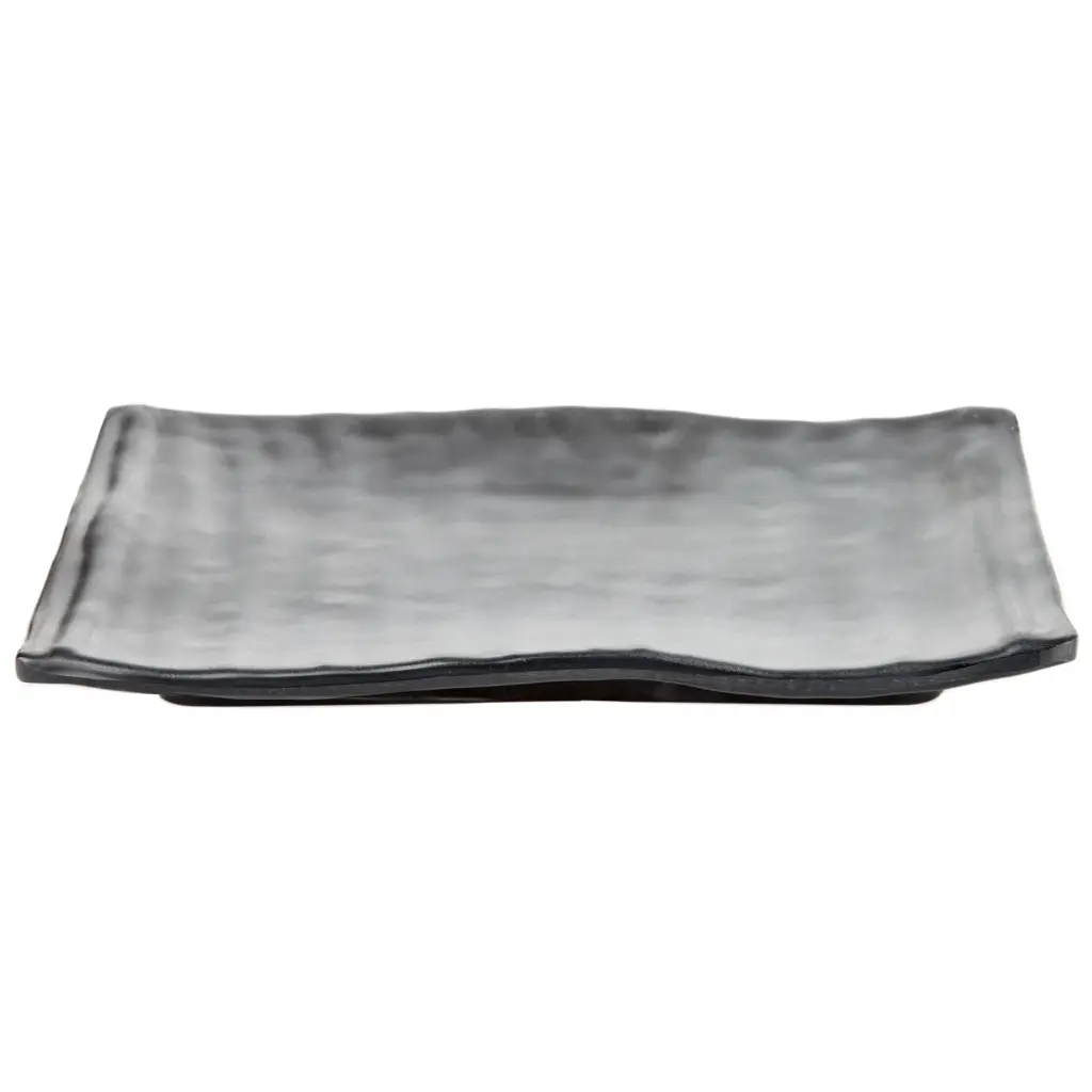 メラミン焼物角皿 9.5" (ZEN SERIES, 黒)