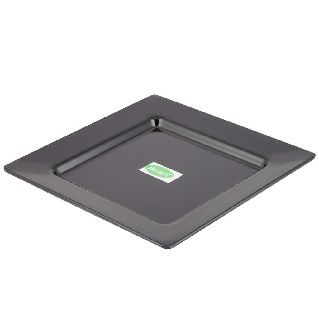 Melamine Square Plate 8" (Figures, Black, P818-8)