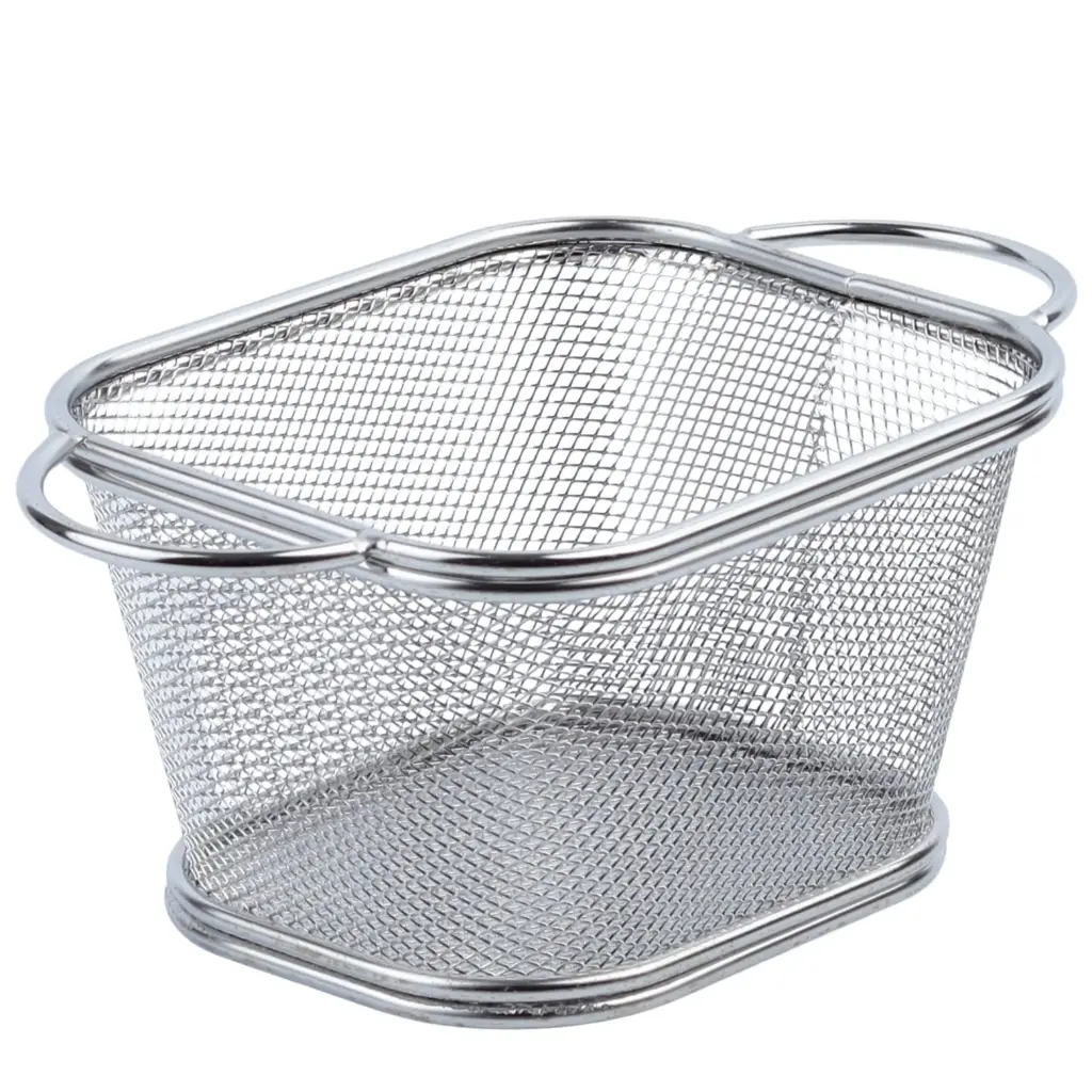 Stainless Steel Basket with 2 Handles 13x11x8 cm