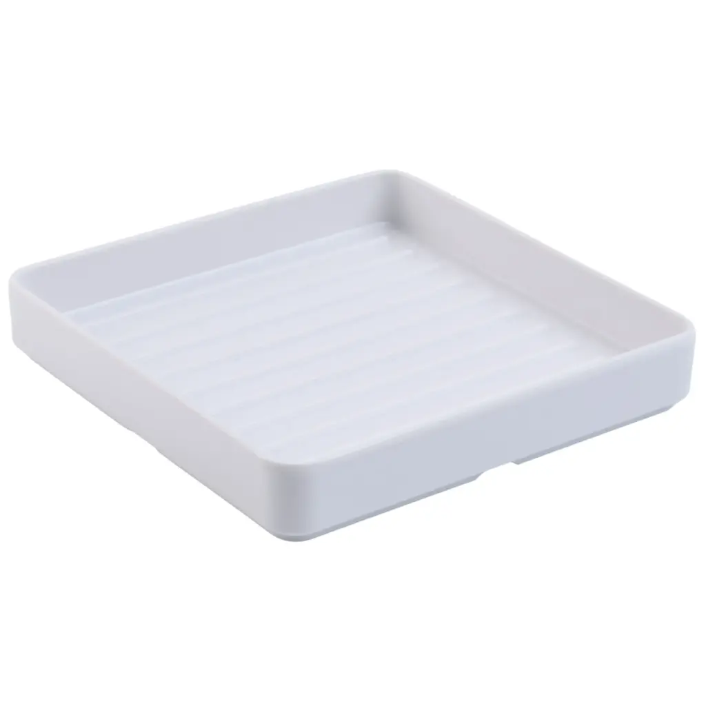 Melamine Shabu Tray with Grooves 8" (White)