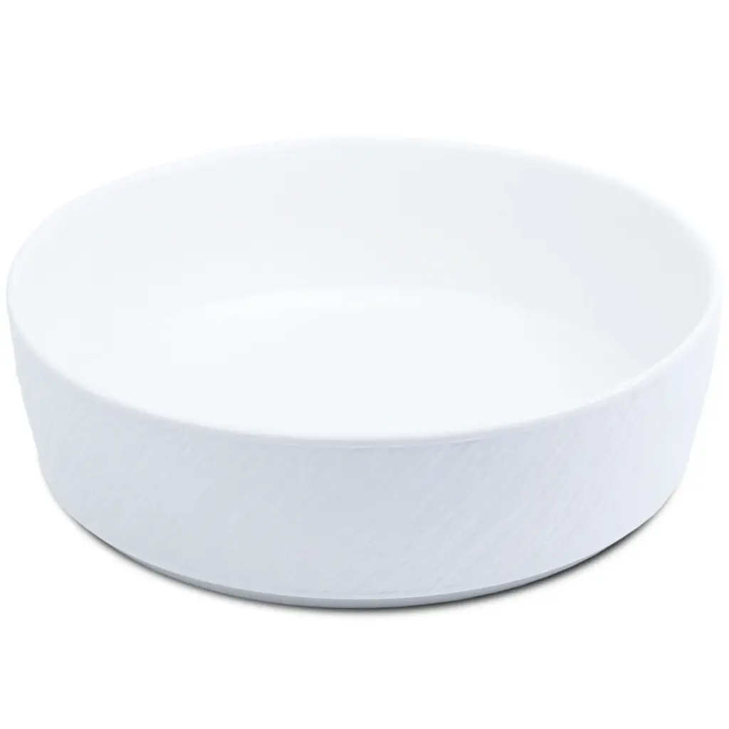 Straight-Rim Plate 10" (Stone Pattern, White)