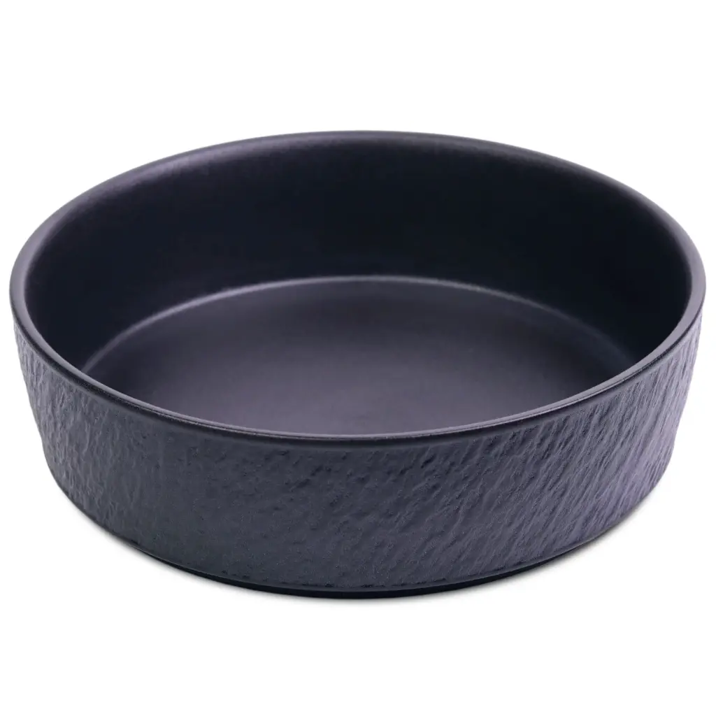 Straight-Rim Plate 10" (Stone Pattern, Black)