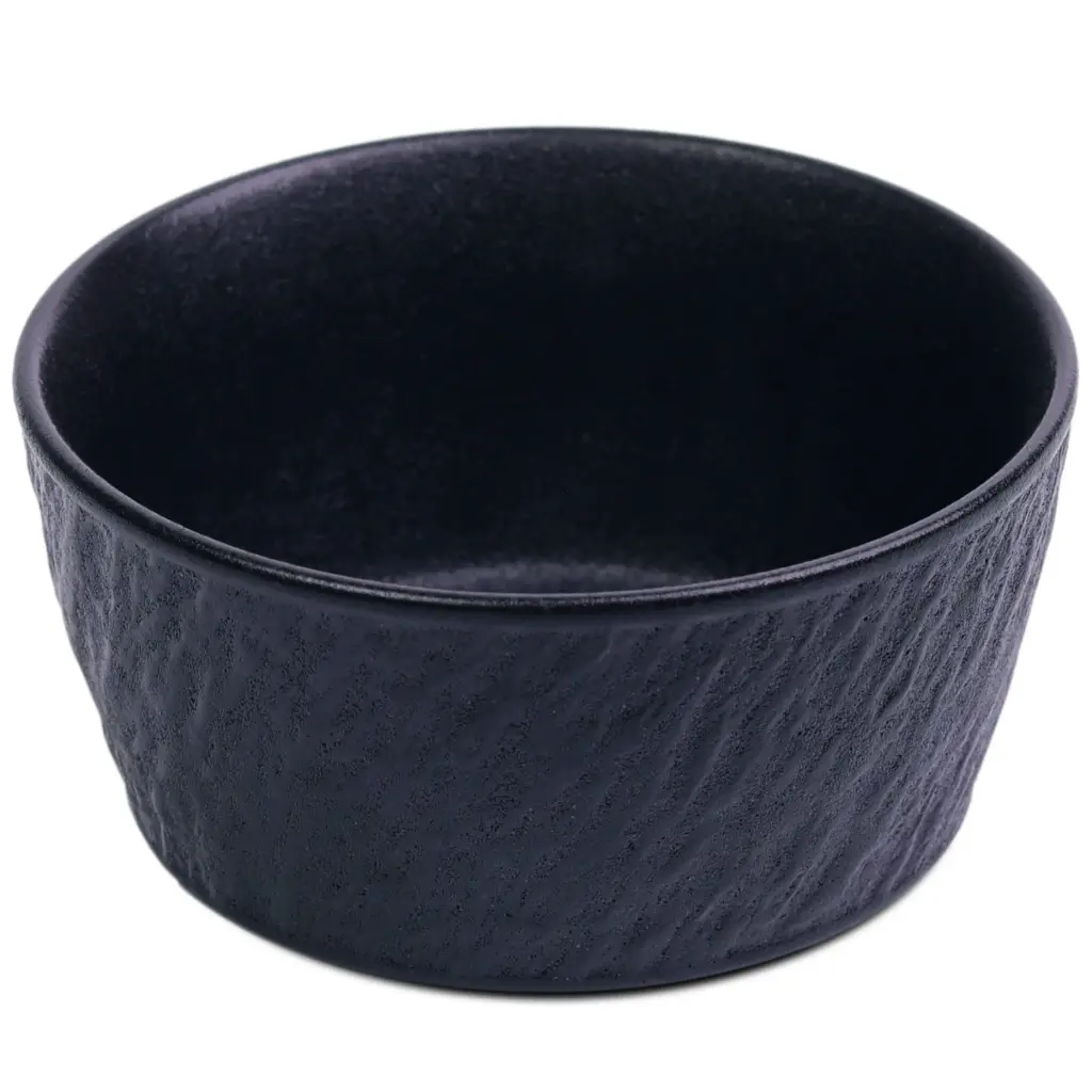 Straight-Rim Plate 4.5" (Stone Pattern, Black)