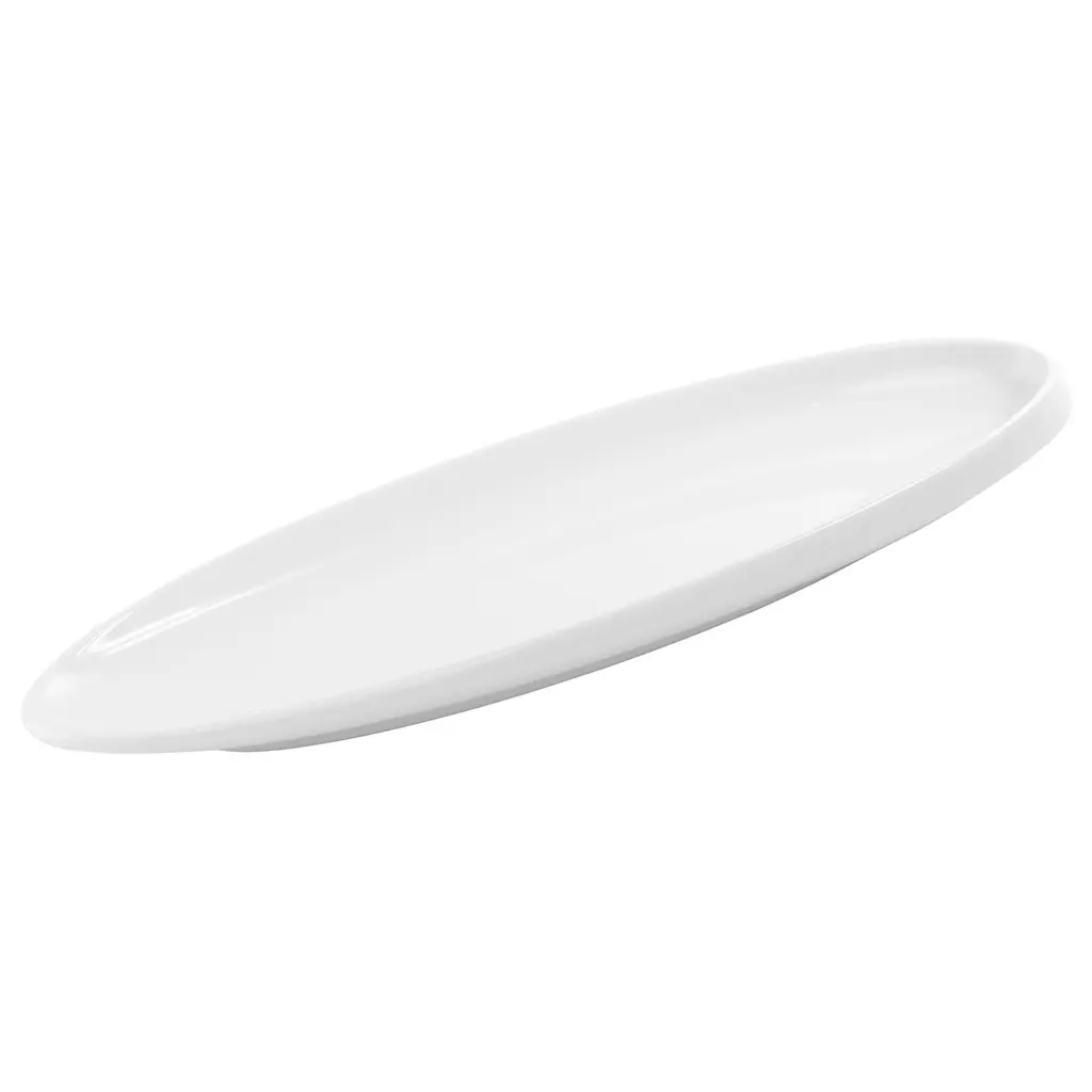 Porcelain Oval Plate with Shallow Rim 14"
