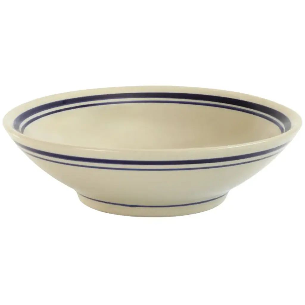 Flared-Rim Bowl 5" (Blue Rim Line, Eggshell)