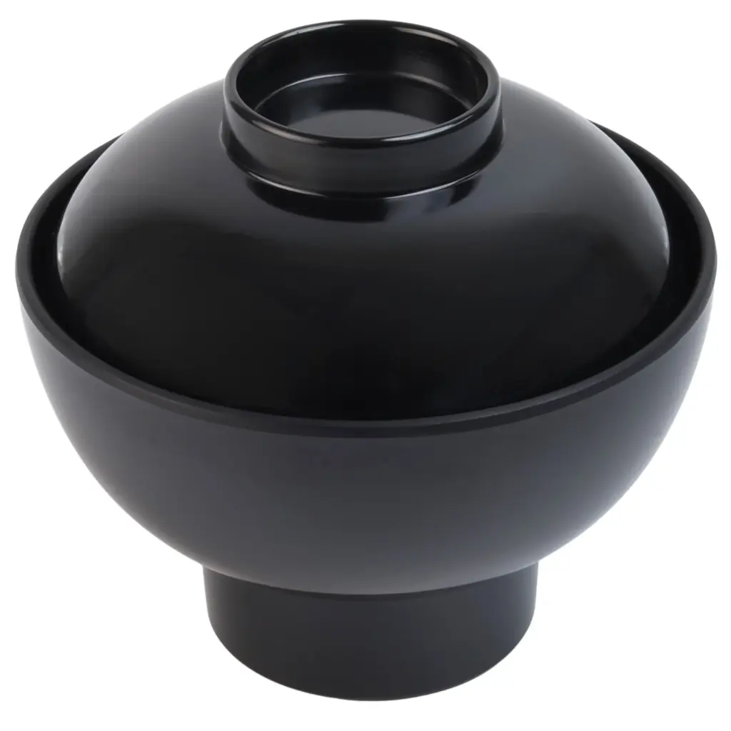 Melamine Donburi Bowl with Lid Set 5" (Black)