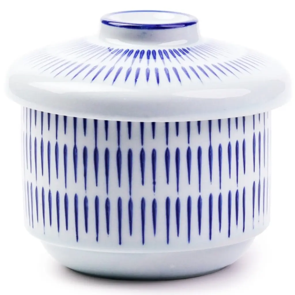 Chawanmushi Cup Set (Blue Needle Stripe)