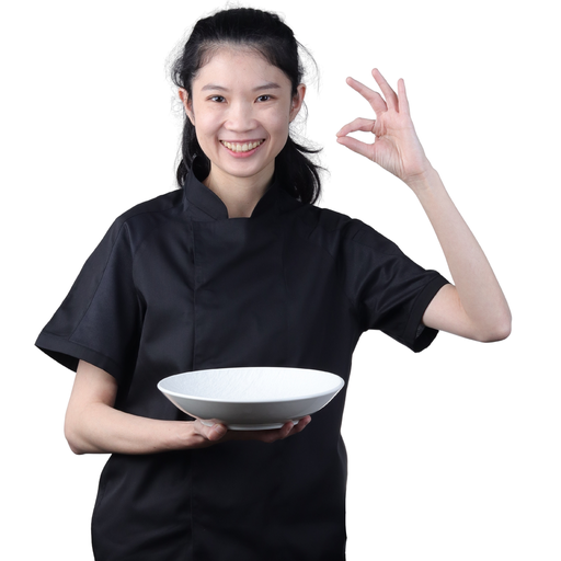 Black Short-Sleeve Hidden-Button Chef Coats