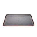 Black Woodgrain Trays with Red Rim