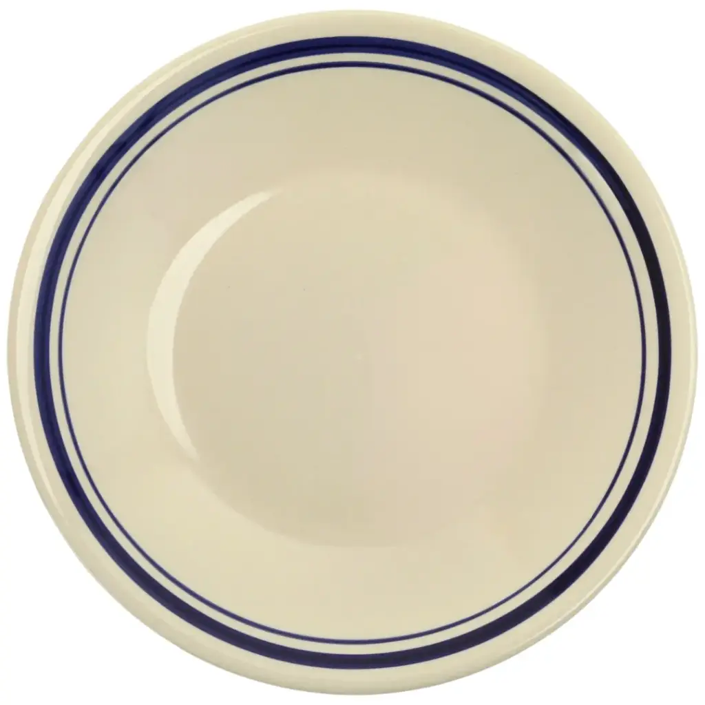 Eggshell Tableware with Blue Rim