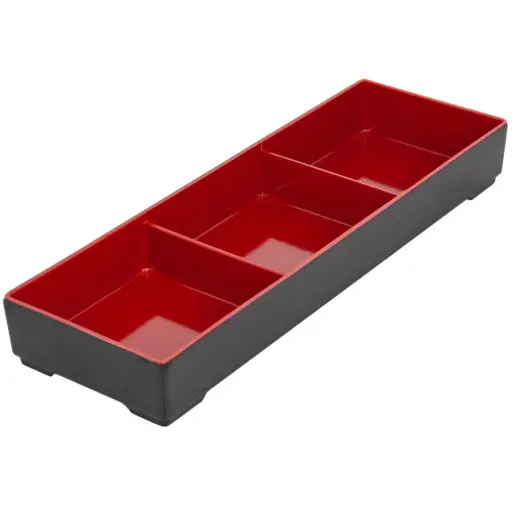[MLM0163] 長角弁当箱 3 ッ切セット 13.75"