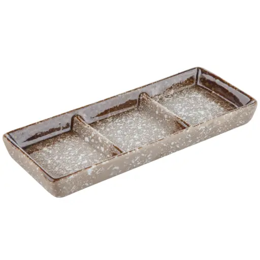 [CRM0457] 3 Compartment Sauce Dish (Snow-Desert)