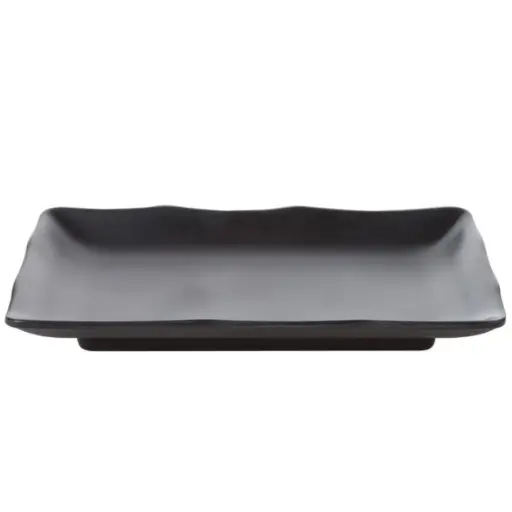 [MLM0089] Melamine Agemono Rectangle Plate 8" (Zen Series, Black)