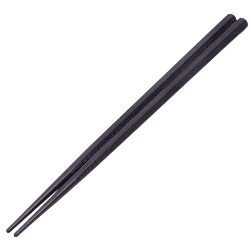 [KFS0025] 六角箸 22.2 cm (黒, 10膳)