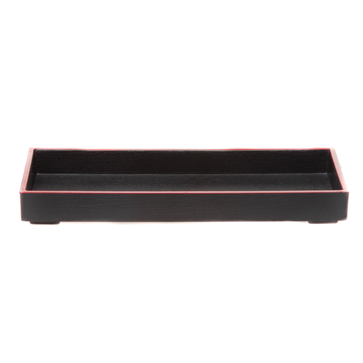 [ABS0010] カスタートレー 黒木目天朱 23x8.5x3 cm
