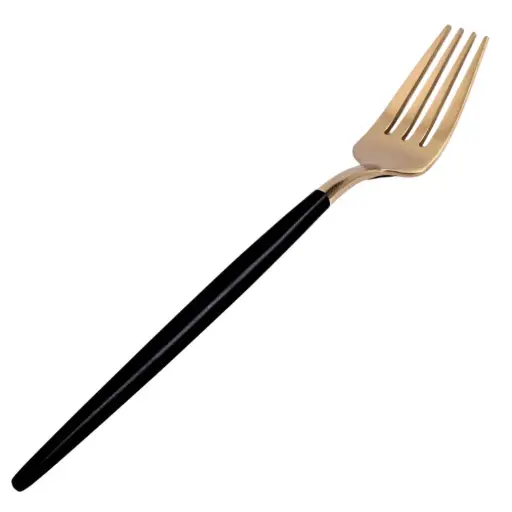 [KFS0070] Dining Fork 185 mm (Black-Gold)