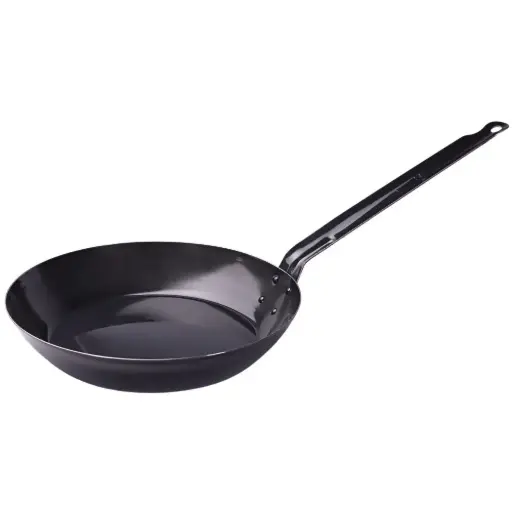 [KJP0885] Japanese Carbon Steel Flat-Bottom Frying Pan 30 cm