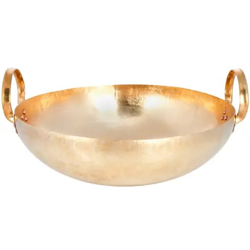 [BRA0002] Double Handle Brass Wok 38.5 cm (No.18)
