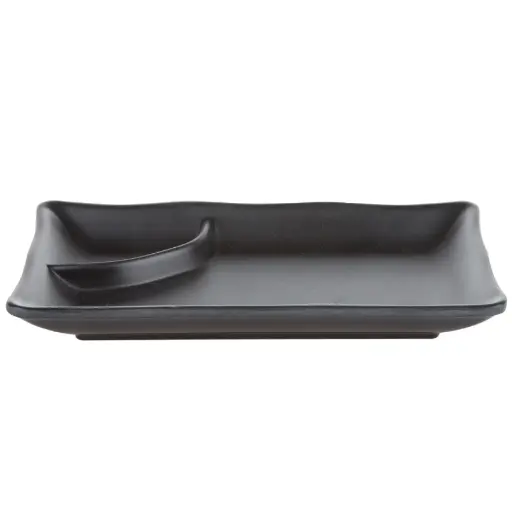 [MLM0088] Melamine Gyoza Plate 7.5" (Zen Series, Black)