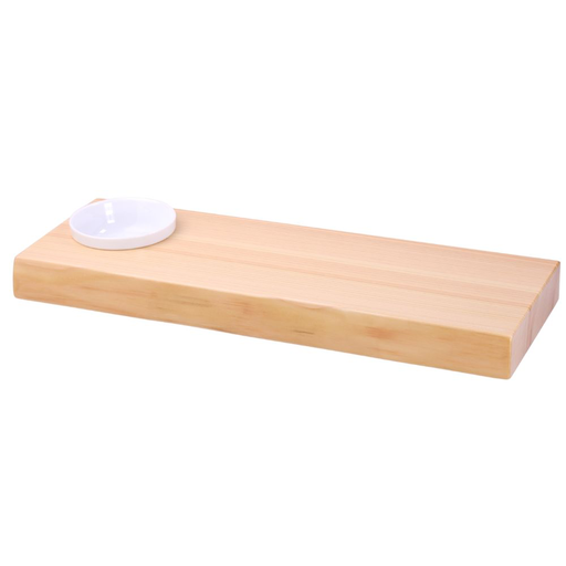 [SET0073] Hinoki Plate with Saucer 36x12x3.2 cm