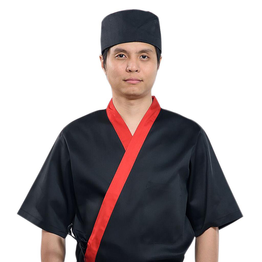 [CLH0011] Japanese Chef Coat Size XL (Black/Red)