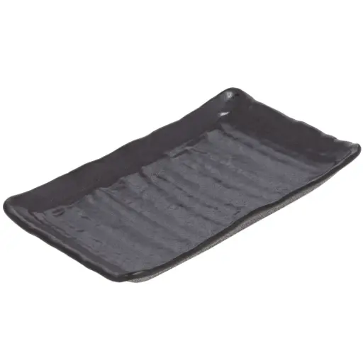 [MLM0145] Melamine Karaage Rectangle Plate 8.6" (Zen Series, Black)