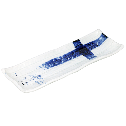 [CRM0642] Maki Sushi Plate 11" (Blue Stroke)
