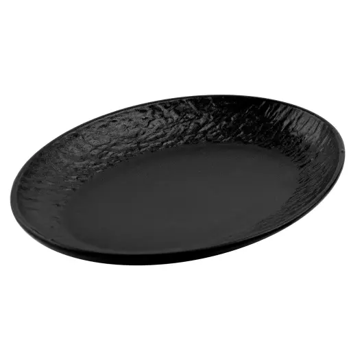 [CRM0934] Oval Plate 12" (Black Stone)
