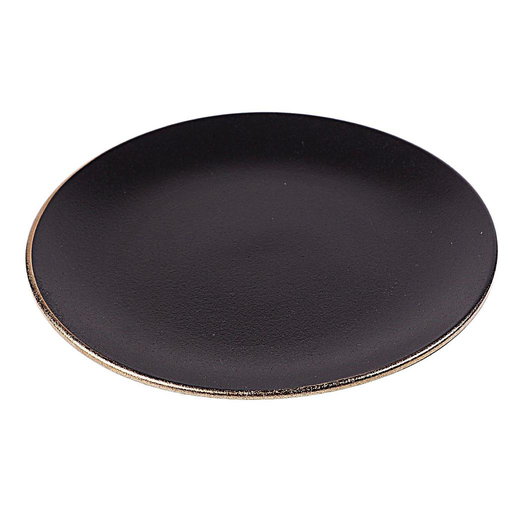 [CRM0666] Round Plate 7" (Gold Rim)