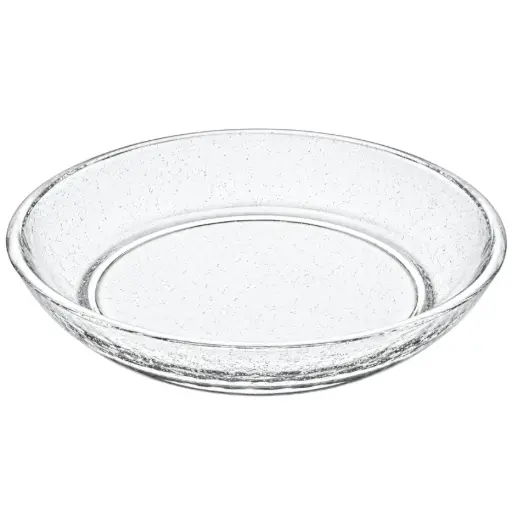 [GLS0128] Round Snow Glass Deep Plate 20 cm