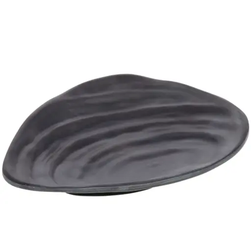 [MLM0148] Melamine Shell Shaped Plate 16 cm (Zen Series, Black)