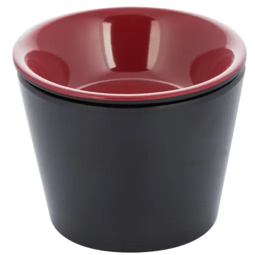 [MLM0128] Soba Cup with Sauce Dish 8.5 cm (Black-Red)
