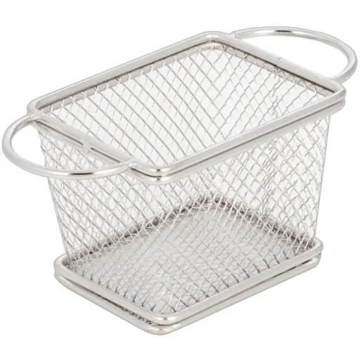[STL0009] Stainless Steel Basket with Double Handle 10x8x7.5 cm