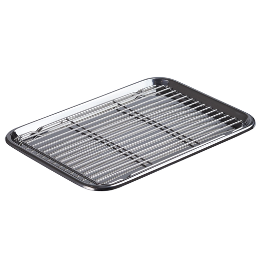 [SET0091] Stainless Steel Shallow Draining Tray with Net Set 13" (18-8)